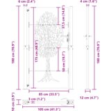 vidaXL Vrtna vrata Crna 105 x 175 cm Čelik s praškastim premazom | shoptok.hr