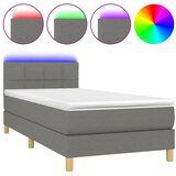 Maison Chic Box spring postelja - Vzmetna postelja z vzmetnico LED temno siva 100x200 cm blago SL8898, (21907940) | Shoptok.si