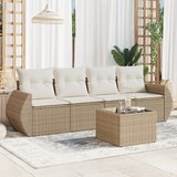  5-dijelni vrtni set sofa s jastucima bež od poliratana | shoptok.hr