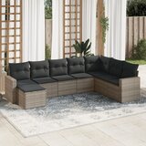 vidaXL 8-dijelni set vrtnih sofa od poliratana s jastucima sivi | shoptok.hr