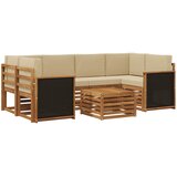  Set vanjskih sofa 7 kom. Prirodna i bež Čvrsto drvo akacije | shoptok.hr