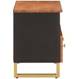 TV ormarić smeđe-crni 70 x 33,5 x 46 cm od masivnog drva manga | shoptok.hr