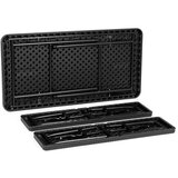  Vrtni set miza + 2 klopi, 120 cm, Črna | Shoptok.si