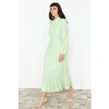 Trendyol mint jacquard floral woven dress Cene