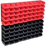  96-dijelni set kutija za pohranu sa zidnim pločama crveno-crni | shoptok.hr