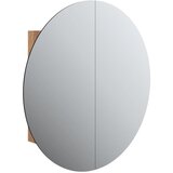Maison Chic Kopalniška omarica - Kopalniški kabinet z okroglim ogledalom LED hrast 54x54x17,5 cm, (21794695) Cene