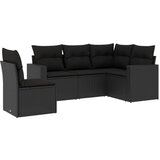  The Living Store Vrtna sedežna garnitura 5-delna z blazinami črn poli ratan - Vrtna Sedežna Garniture, (21462329) | Shoptok.si