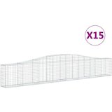  Obokana gabionska košara 15 kosov 400x30x60/80cm cinkano železo, (21000127) | Shoptok.si