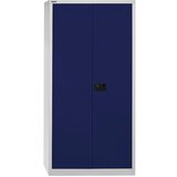 BISLEY UNIVERZALNA omara s krilnimi vrati, VxŠxG 1950 x 914 x 400 mm, s predelom za garderobo, svetlo siva / oxfordsko modra | Shoptok.si