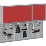  5-delni set orodnih omar in pegboarda za steno rdeča kovina, (22048529) | Shoptok.si