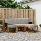  Set vanjskih sofa 4 kom. Prirodna i svjetlosiva | shoptok.hr