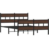  Metalni okvir kreveta bez madraca smeđa boja hrasta 150x200 cm | shoptok.hr