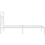 Metalni okvir krevet bez madraca s uzglavljem bijeli 75x190 cm | shoptok.hr