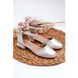 PE1 Children's Shiny Low-Heeled Sandals Silver Nelly