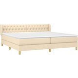  Box spring postelja z vzmetnico krem 200x200 cm blago, (20897382) | Shoptok.si