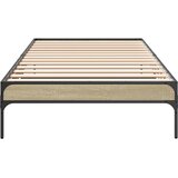  Okvir za krevet boja hrasta 100x200cm konstruirano drvo i metal Smeđa 100 x 200 cm | shoptok.hr