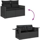 vidaXL Vrtna sedežna garnitura z blazinami 6-delna črn ratan/akacija | Shoptok.si