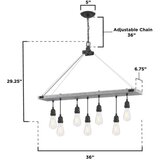 Westinghouse 6116440 - Luster na lancu ASHWOOD 7xE27/60W/230V | Eponuda.com