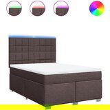vidaXL Box spring postelja z vzmetnico temno rjav 140x190 cm blago, (21321090) | Shoptok.si