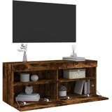  Zidni TV ormarić s LED svjetlima boja hrasta 100x30x40 cm | Eponuda.com