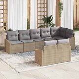  Sjedeća garnitura za vrt 8 kom. Bež i svijetlo siva poliratan 288,5 x 123,5 x 85 cm | shoptok.hr