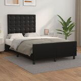 Maison Chic Posteljni okvir - Dvoposteljna postelja - Zakonska postelja z vzglavjem črn 120x200 cm umetno usnje-J15959, (21769848) | Shoptok.si