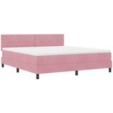  LED Box Spring Krevet Ružičasta 180 x 200 cm Baršun | shoptok.hr
