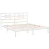  Posteljni okvir bel iz trdnega lesa 160x200 cm, (20644870) | Shoptok.si
