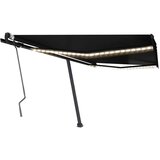 vidaXL ročno zložljiva tenda z led lučkami 450x300 cm antracitna | Shoptok.si