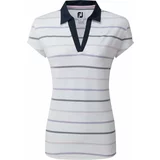 Footjoy Cap Sleeve Colour Block Womens Polo Shirt White/Navy S