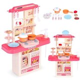 ECO TOYS Dečija kuhinja sa zvukom, LED svetlom, sudoperom i 10 dodataka roze ECOTOYS | ePonuda.com