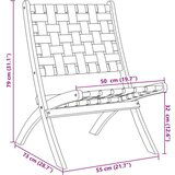 vidaXL Zložljiv vrtni stol 2 kosa moder trden akacijev les in tkanina | Shoptok.si