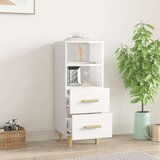  Komoda visok sijaj bela 34,5x34x90 cm konstruiran les, (20654225) | Shoptok.si