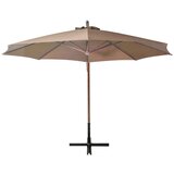  Viseč senčnik z drogom taupe 3,5x2,9 m trden les jelke | Shoptok.si