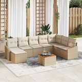 vidaXL 9 komadni vrtni sofa set s jastučićima Bež Poli ratan Acacia Cijene