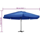  Vrtni suncobran s aluminijskim stupom 500 cm azurnoplavi | shoptok.hr