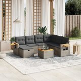  8-dijelni set vrtnih sofa od poliratana s jastucima sivi | shoptok.hr
