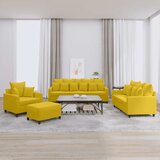  4-dijelni set sofa s jastucima žuti baršunasti | Eponuda.ba