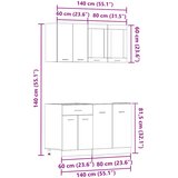  Set kuhinjskih ormarića od 4 dijela "Lyon" Staro drvo Inženirsko drvo | shoptok.hr