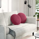  Jastučići za sjedenje 2 pcs Vinska crvena Ø 40 x 13 cm Baršun | shoptok.hr