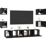 vidaXL Komplet TV omaric 7 pcs Črni hrast Srednja 180 x 30 x 30 cm | Shoptok.si