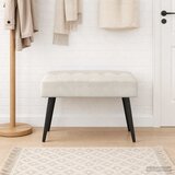  Klupa s gumbastim tkanjem Krem 60 x 40 x 45 cm Baršun | Eponuda.com