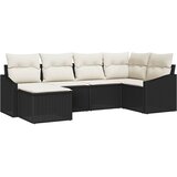  Vrtni set za objed s jastukom s pohranom 6 pcs Crna i Krema | shoptok.hr