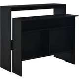 vidaXL Barski stol s 2 stolne ploče crni 130 x 40 x 120 cm Cijene
