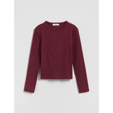 Reserved Majica kratkih rukava s reljefnom aplikacijom - boja kestena | shoptok.hr