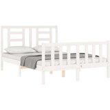  Kreveta s uzglavljem bijeli 140 x 190 cm od masivnog drva | shoptok.hr