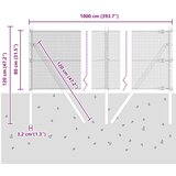 vidaXL varjena žičnata ograja s 7 stebri 0.8x10 m pocinkano jeklo | Shoptok.si