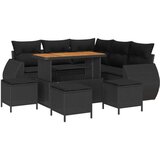  Vrtna sedežna garnitura z blazino 9 pcs Črna poli ratan, (5000134903) | Shoptok.si