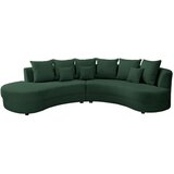 Livetastic Wohnlandschaft, rebrasti žamet temno zelena | Shoptok.si
