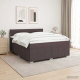  Boxspring krevet s madracem Tamno smeđa 160 x 200 cm Tkanina | shoptok.hr